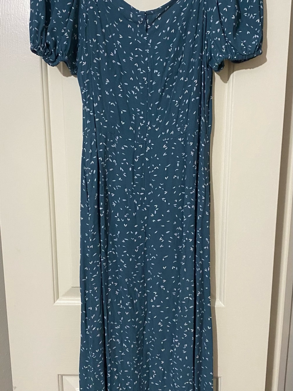 LOFT Teal Maxi Dress with White Scatter Print